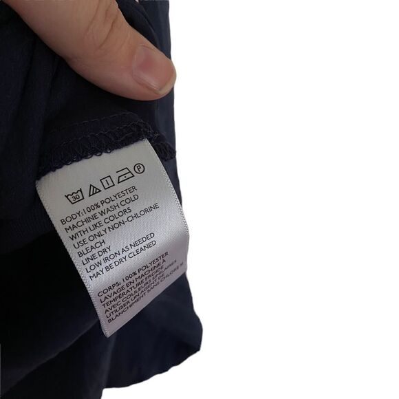 Silence + Noise Blue faux wrap cut really low high low hem long sleeve medium - Picture 4 of 6